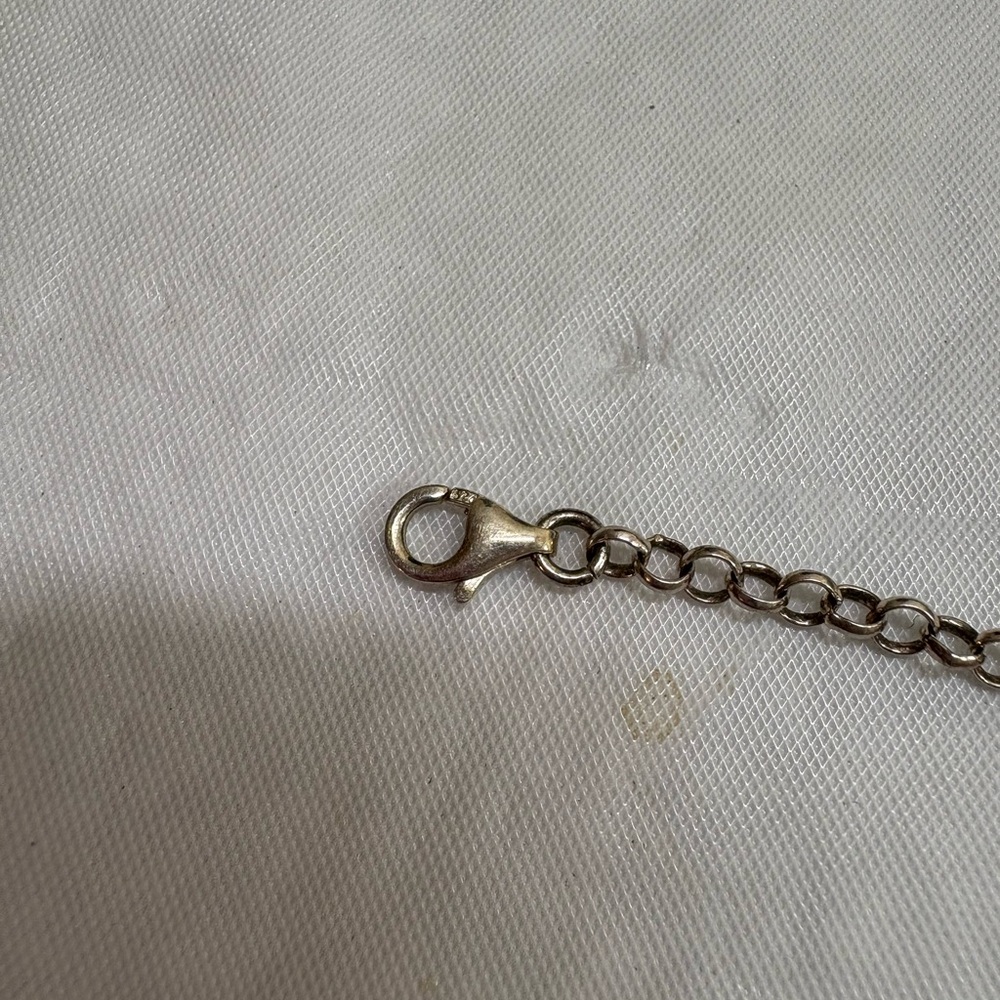 Sterling Silver Evil Eye Glass Bead Chain Bracelet 7.25” - Picture 9 of 9